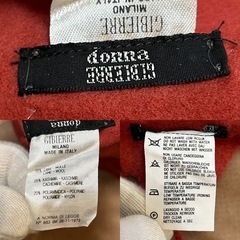 ジビエレドンナGIBIERRE donna大判マフラー大判ストール大判ショール大判スカーフ赤色無地ウール毛50％カシミヤカシミア25％縦202センチ横72センチイタリア製レディース女性用婦人ウィメンズwomen’sメンズmen’s男性用紳士ユニセックス男女兼用の画像