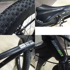 ノースロック 26×4インチ ファットバイク XC00 7段切替 ブラック 街乗り マウンテンバイク NorthRock 札幌市 東区 新道東店の画像