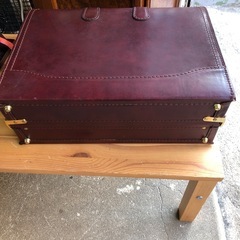 NO：5032  旅行ケース皮製❣️昭和れと❣️超お買い得品‼️の画像