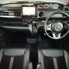 総額129万円★R1年式　N-BOXカスタム　G・EXターボホンダセンシング　6.1万キロ　ターボ　純正8インチインターナビ　ナビ連動純正前後ドラレコ　両側パワスラ　フルセグTV　バックカメラ　ハーフレザーシート　ホンダセンシング　純正15インチAW　レーンアシスト　ビルトインETCの画像