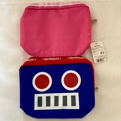 MONSTER FACE PINK スクエアポーチ可愛いコスメポーチ（小物入れ）の画像