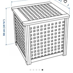HOL ホール IKEAサイドテーブル, アカシア材, 50x50 cmの画像