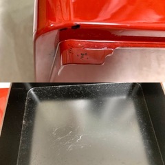 梅模様　朱色系　お重箱　 三段重　 おせち　未使用:箱入り:お正月:和食器の画像