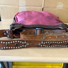 DIESEL ディーゼル　オールレザーバッグ　ビンテージ　パープルの画像