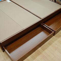 ②モダンデコ フレームのみ ダブルベッド 幅141×長さ213×高さ70cm コンセントあり 宮付き 引き出し付き ベッド下収納 ダブルサイズ  札幌市 清田区 平岡の画像