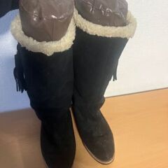 ボア　フリンジ付き　ブーツの画像