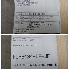 50,000円/01 KINGSDOWN キングスダウン ダブルサイズ 幅140×全長190㎝ ベットフレーム ダブルベット 2015年製の画像