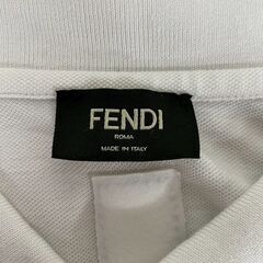 【FENDI】 フェンディ ポロシャツ FY1131 ホワイト ロゴ刺繍 半袖 ワンポイント トップス コットン 綿 メンズ A0863の画像