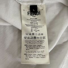 【FENDI】 フェンディ ポロシャツ FY1131 ホワイト ロゴ刺繍 半袖 ワンポイント トップス コットン 綿 メンズ A0863の画像