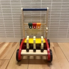 手押し車　木製　木のおもちゃの画像