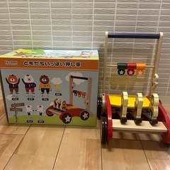 手押し車　木製　木のおもちゃの画像