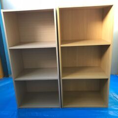 肩付き３段ボックス　木目３段ボックス　収納ボックス　収納家具　　の画像