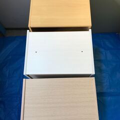 肩付き３段ボックス　木目３段ボックス　収納ボックス　収納家具　　の画像