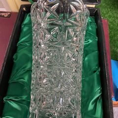 ボヘミアクリスタル カットガラス花瓶の画像