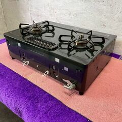 【Paloma】 パロマ ガステーブル IC-S37BM-2L LPガス用 2023年製 動作確認済み ガスコンロ ブラック キッチン家電 A0864の画像