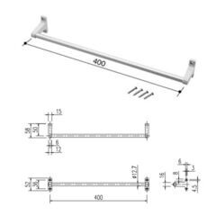 タオル掛け 3本セット 浴室 交換用 アルミ 幅40cm 壁面収納 ネジ付属 タオルハンガー ふきん掛け お風呂 浴室 バスルーム トイレ キッチン 台所 シンク 洗面所の画像