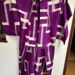 🌹紫幾何学模様着物🌹の画像