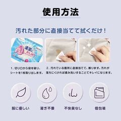 衣類用 汚れ落とし ウェットシート 30枚入 個包装 携帯用 使い捨て シミ抜き 水性/油汚れ 繊維を傷めない 水不要 外出 応急処置 旅行 コンパクト 持ち運び 便利の画像