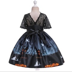 新品❤️ ハロウィン/仮装2点女の子ドレス+帽子なりきり魔女コスプレキッズドレス150cmの画像