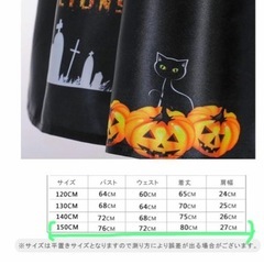 新品❤️ ハロウィン/仮装2点女の子ドレス+帽子なりきり魔女コスプレキッズドレス150cmの画像