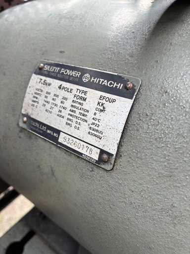 【最終値下げ20000円引】格安！早い者勝ち！引き取り限定！ハイパワー！日立コンプレッサー　ベビコン　7.5kw