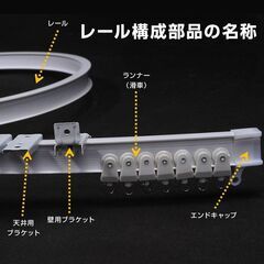 カーテンレール 長さ5m 手で折り曲げられる 出窓 天井 壁 部屋 カーブレール 曲がる 静音 取り付け可能 簡単 DIY 部品付属 長さカット可 模様替え インテリアの画像