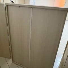 収納棚×3×3(木扉/ガラス扉)の画像