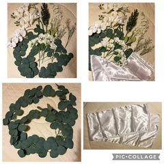 ユーカリ 胡蝶蘭 フェイクグリーン フェイクフラワー　テーブルランナー　結婚式 ブライダル インテリア 造花 観葉植物の画像