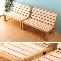 檜すのこ　天然木ソファベッドの画像