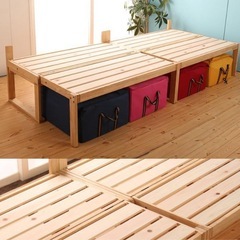 檜すのこ　天然木ソファベッドの画像