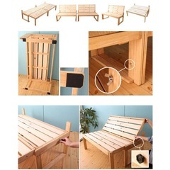 檜すのこ　天然木ソファベッドの画像