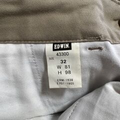 EDWIN エドウィン KHAKI 43300 チノパンツ W32の画像