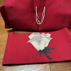 🌹赤地に薔薇の白刺繍の作り帯🌹の画像