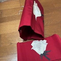 🌹赤地に薔薇の白刺繍の作り帯🌹の画像