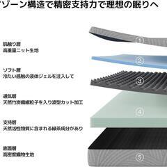 マットレス❣️セミダブル やや硬め 120×195×厚さ16cm 3層構造竹炭入の画像