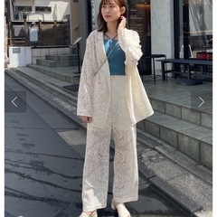 新品タグ付き　カスタネ　カップ付ストレッチコットン紐キャミ　ブルー　フリーサイズの画像