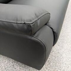 【傷に強い】3人掛けソファ ニトリ NITORI MK02KD Nシールド BK 合皮 レザー 背もたれ脱着可能 2.5人掛け：ブラックの画像