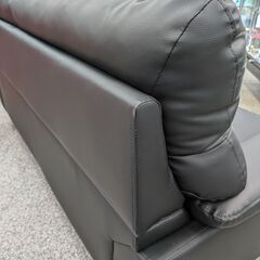 【傷に強い】3人掛けソファ ニトリ NITORI MK02KD Nシールド BK 合皮 レザー 背もたれ脱着可能 2.5人掛け：ブラックの画像