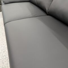 【傷に強い】3人掛けソファ ニトリ NITORI MK02KD Nシールド BK 合皮 レザー 背もたれ脱着可能 2.5人掛け：ブラックの画像