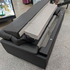 【傷に強い】3人掛けソファ ニトリ NITORI MK02KD Nシールド BK 合皮 レザー 背もたれ脱着可能 2.5人掛け：ブラックの画像