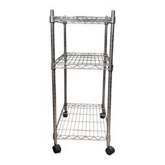 【現状品】3段ラック 1点 シルバー 棚 シェルフ 収納ラック 収納  書類保管 インテリア 事務所の画像