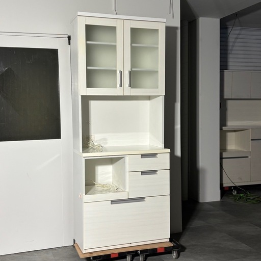 使用感強め ニトリ レンジボード ダリア 幅80cm 高さ200cm 食器棚