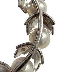 【美品】ミキモト（MIKIMOTO） 真珠 パール ブローチ サークル アコヤパール5.7mm シルバーの画像