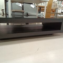 リユースのサカイ栃木店★ジモティ割あり★  ガラステーブル ブラック W120.5×D60.5×H33 クリーニング済み TC11637の画像