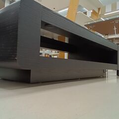 リユースのサカイ栃木店★ジモティ割あり★  ガラステーブル ブラック W120.5×D60.5×H33 クリーニング済み TC11637の画像