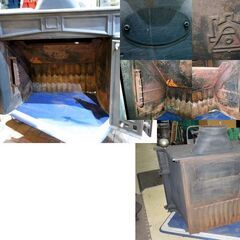 レトロ 隠蔽型 暖炉 フランクリンストーブ 鋳物製 薪ストーブ ストーブ 獅子足 暖房器具 動作未確認 新道東店の画像