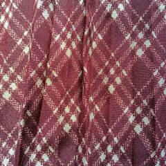 b.club チョコレートブラウン×白 チェック プリーツスカート 膝丈 サイズMの画像