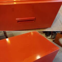 レトロ スチール 収納ボックス 衣装ケース 昭和レトロ 赤 /HJ-0564 2Fの画像