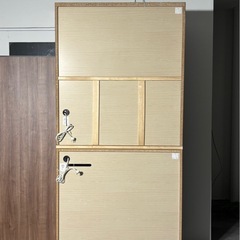 ニトリ レンジボード アルミナ2 幅105cm 高さ201cm 食器棚 キッチンボード 家具 札幌市白石区の画像