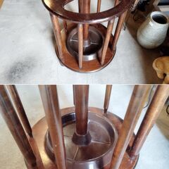 木製 ポールハンガー 傘立て 帽子掛け かばん掛け 玄関収納 /HJ-0563 1Fの画像